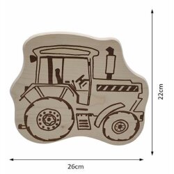 DEKOFANT Frühstücksbrettchen Traktor Bulldog alt ca 26x22x1,5cm