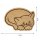 DEKOFANT Frühstücksbrettchen Katze schlafend klein ca 17x21x1cm
