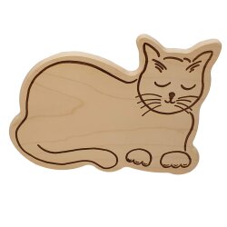 Frühstücksbrettchen Katze schlafend – Ahornholz