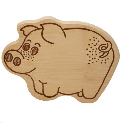 Frühstücksbrettchen Glücks-Schweinchen – Ahornholz