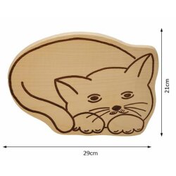 DEKOFANT Frühstücksbrettchen Katze liegend ca 29x21x1,5cm