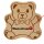 DEKOFANT Frühstücksbrettchen Teddy Bär mit NAME personalisiert Holz Brett Motiv Frühstücksbrett Kinder ca 25x24x1,5cm