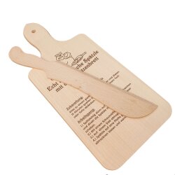 Spätzlebrett mit Rezept & Spätzle-Messer 35,5×15×1 cm