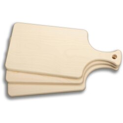 Schneidebrett mit Griff Ahornholz 35×16×1,5 cm – 3er Set handgefertigt