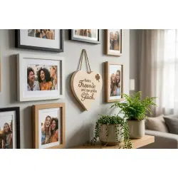 Herzbrett mit Sprüche "Wahre Freunde sind das größte Glück" – Massiv Ahornholz 24x24cm – Dekofant