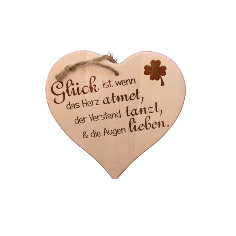 DEKOFANT Spruch "Glück ist, wenn das Herz atmet" Ein Kunstwerk mit