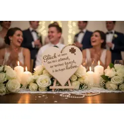 Herzbrett mit Sprüche Glück ist wenn das Herz atmet, der Verstand tanzt, & die Augen lieben – 24x24x1,5cm Ahorn Holz Herz Deko – Dekofant