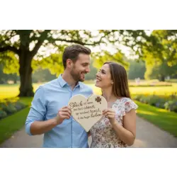 Herzbrett mit Sprüche Glück ist wenn das Herz atmet, der Verstand tanzt, & die Augen lieben – 24x24x1,5cm Ahorn Holz Herz Deko – Dekofant