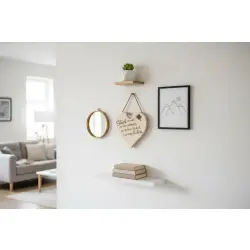 Herzbrett mit Sprüche Glück ist wenn das Herz atmet, der Verstand tanzt, & die Augen lieben – 24x24x1,5cm Ahorn Holz Herz Deko – Dekofant