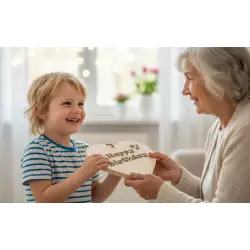 Herzbrett mit Sprüche Happy Birthday 24x24x1,5cm – Handgefertigtes Ahorn Deko-Herz von Dekofant