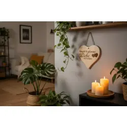 Herzbrett mit Spruch "Gesucht & gefunden in Liebe verbunden" – 24x24cm Ahornholz Deko – Dekofant