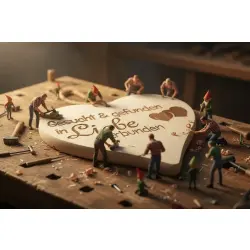 Herzbrett mit Spruch "Gesucht & gefunden in Liebe verbunden" – 24x24cm Ahornholz Deko – Dekofant