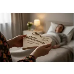 Herzbrett mit Sprüche Gute Besserung – Massives Ahornholz, 24x24cm Dekofant