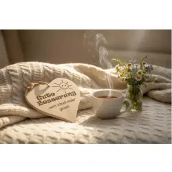 Herzbrett mit Sprüche Gute Besserung – Massives Ahornholz, 24x24cm Dekofant