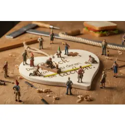 Herzbrett "Das Glück kommt zu denen, die lachen" 24x24x1,5cm aus Ahorn – Dekofant