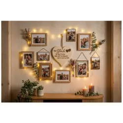 Herzbrett "Glück teilen" – Massivholz Spruch Herzen 24x24x1,5cm – Dekofant