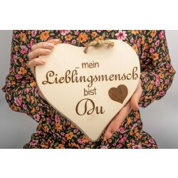 DEKOFANT Spruch Herz "mein Lieblingsmensch " 24 x 24 x 1,5 cm