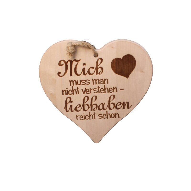 DEKOFANT Spruch Herz "Mich muss man nicht verstehen..." 24 x 24 x 1,5