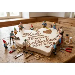 Herzbrett mit Spruch "Mich muss man nicht verstehen – liebhaben reicht schon" | Massives Ahornholz 24x24x1,5cm | Dekofant