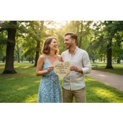 Herzbrett mit Spruch "Es ist schön jemanden zu kennen..." aus Ahornholz 24x24x1,5cm Dekofant