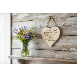 Herzbrett mit Spruch "Es ist schön jemanden zu kennen..." aus Ahornholz 24x24x1,5cm Dekofant