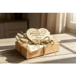 Herzbrett mit Spruch "Es ist schön jemanden zu kennen..." aus Ahornholz 24x24x1,5cm Dekofant