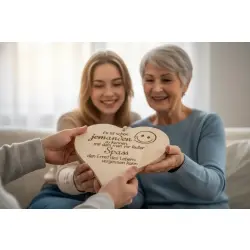 Herzbrett mit Spruch "Es ist schön jemanden zu kennen..." aus Ahornholz 24x24x1,5cm Dekofant