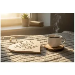 Herzbrett mit Spruch "Es ist schön jemanden zu kennen..." aus Ahornholz 24x24x1,5cm Dekofant