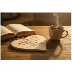 Herzbrett mit Spruch "Es ist schön jemanden zu kennen..." aus Ahornholz 24x24x1,5cm Dekofant