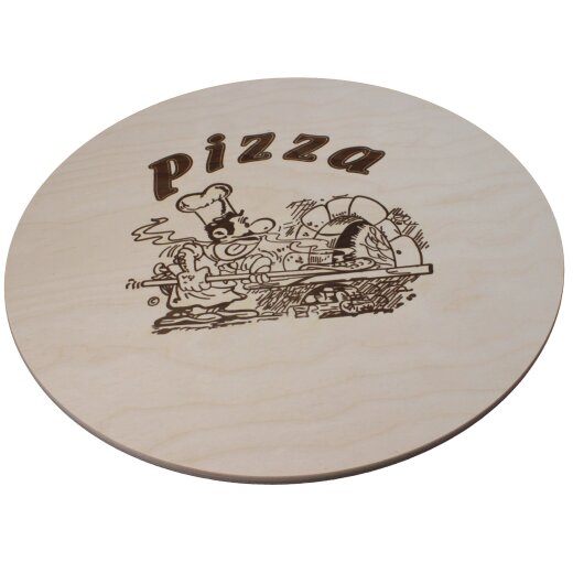 DEKOFANT Pizzabrett Pizzateller groß mit Kult Pizza Logo Ø40 cm