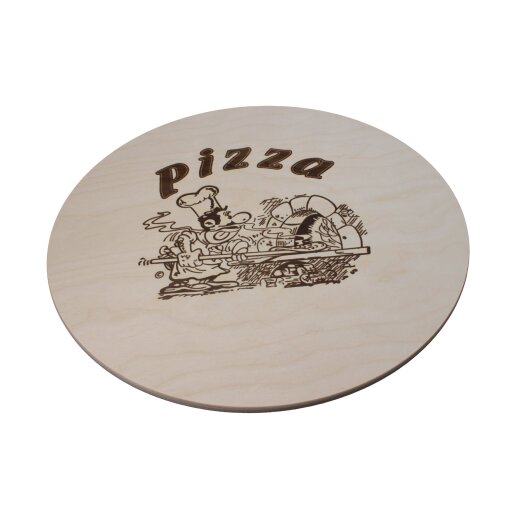 DEKOFANT Pizzabrett Pizzateller klein mit Kult Pizza Logo Ø30 cm