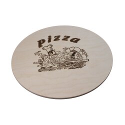 DEKOFANT Pizzabrett Pizzateller klein mit Kult Pizza Logo...