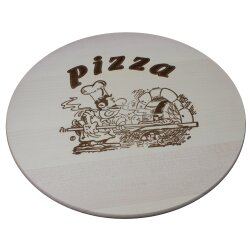 DEKOFANT Pizzabrett Pizzateller groß Massiv-Holz...