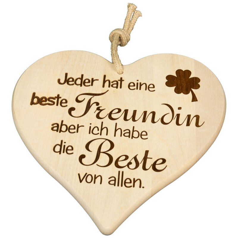 DEKOFANT Spruch Herz " Jeder hat eine beste Freundin" 24 x 24 x 1