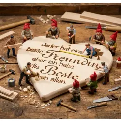 Herzbrett Spruch Beste Freundin Holz Deko 24x24cm – Dekofant