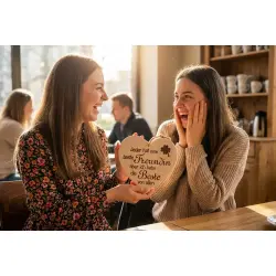 Herzbrett Spruch Beste Freundin Holz Deko 24x24cm – Dekofant