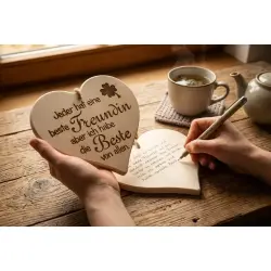 Herzbrett Spruch Beste Freundin Holz Deko 24x24cm – Dekofant