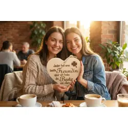 Herzbrett Spruch Beste Freundin Holz Deko 24x24cm – Dekofant