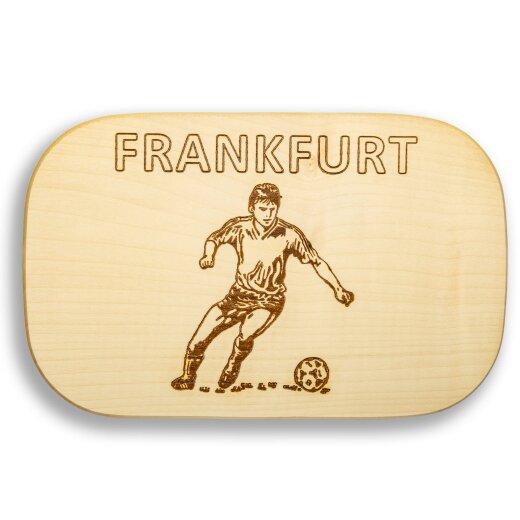 Frühstücksbrettchen Motiv Fußball Frankfurt 25x16x1,5cm eckig Ahorn