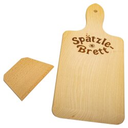Spätzlebrett mit Spätzle-Schaber 35,5×15×1 cm Buchenholz