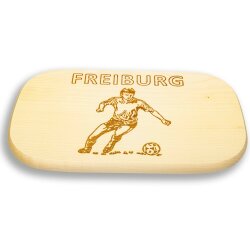 Frühstücksbrettchen Motiv Fussball Freiburg 25x16x1,5cm eckig Ahorn