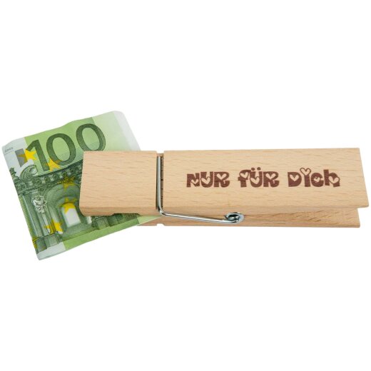 Geschenkklammer "Nur für Dich" 15x3,5cm