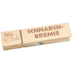Geschenkklammer "Schnarchbremse" 15x3,5cm