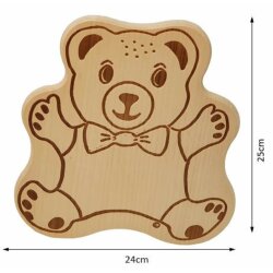 DEKOFANT Kinder MotivBrett Frühstücksbrettchen Teddy Bär ca 25x23x1,5cm
