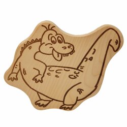 DEKOFANT Frühstücksbrettchen Dino Drache mit NAME personalisiert Holz Brett Motiv Frühstücksbrett Kinder ca 26x23x1,5cm