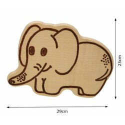 DEKOFANT Frühstücksbrettchen Elefant mit NAME personalisiert Holz Brett Motiv Frühstücksbrett Kinder ca 29x23x1,5cm