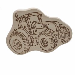DEKOFANT Frühstücksbrettchen Kinder mit WUNSCHNAME personalisiert Holz Brett Motiv Traktor Bulldog NEU Frühstücksbrett Kinder ca 30x20x1,5cm