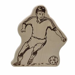 DEKOFANT Frühstücksbrettchen Fußball Spieler mit NAME personalisiert Holz Brett Motiv Frühstücksbrett Kinder ca 27x21x1,5cm