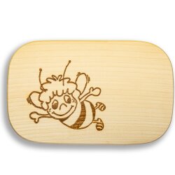 Frühstücksbrettchen Motiv Biene 25x16x1,5cm eckig Ahorn personalisiert