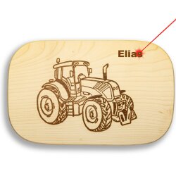 Frühstücksbrettchen Motiv Traktor Bulldog Neu 25x16x1,5cm eckig Ahorn personalisiert
